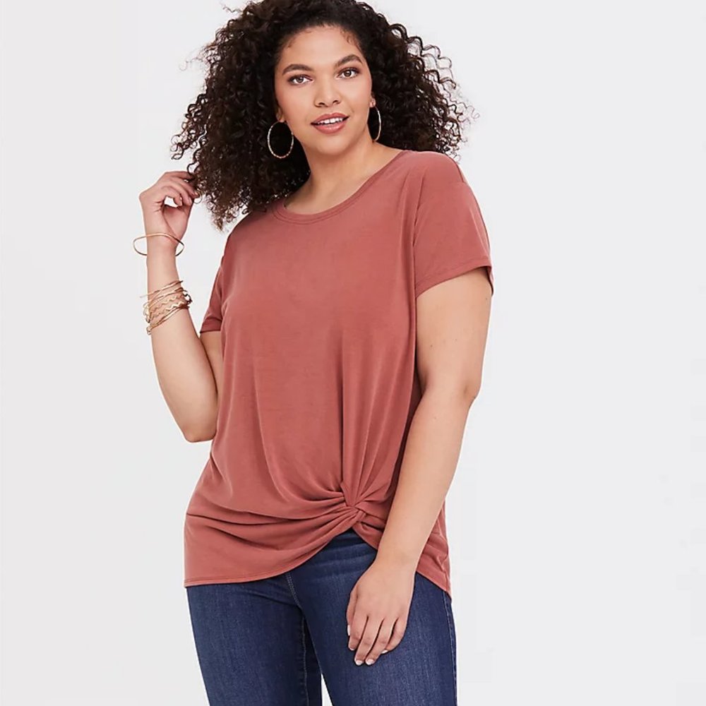 NWT Torrid Spice Cupro Knit Front Tee SZ 3